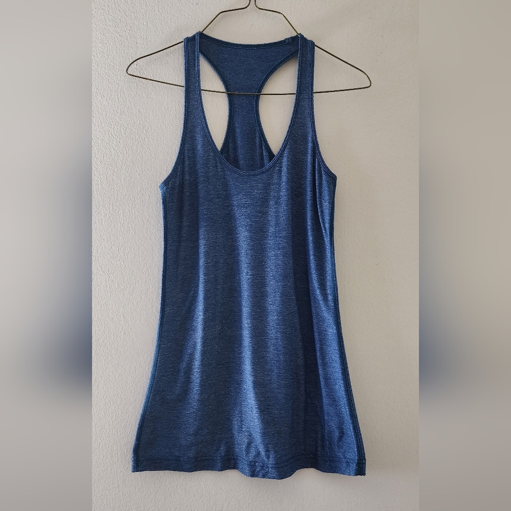 Lululemon Athletica Blue Sleeveless Tank Top with Shimmer